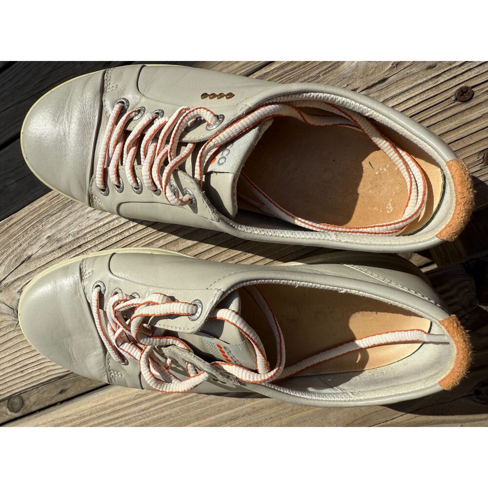 ECCO Hydromax Gray Leather Spikeless Golf Shoes Women's sz 8 W EU 38 - Picture 6 of 6